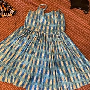 Pinup Girl Clothing - winter blue harlequin Jenny dress